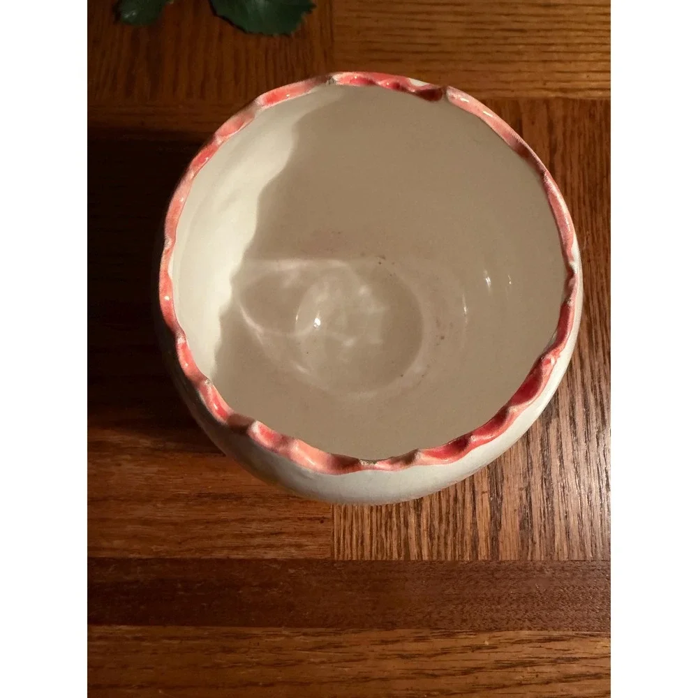 Vintage Hand Painted Cracked Egg Planter - Pastel‎ Floral Ceramic Succulent Pot